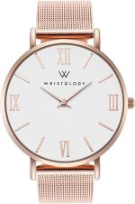 Wristology 29 Options - Maxi Leather Band Roman Numerals Boyfriend Watch - Interchangeable Genuine Leather Strap - Large Easy to Read Analog Face for Women or Men